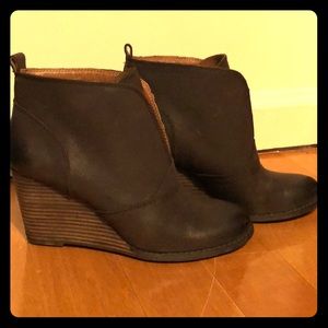 Lucky Brand wedge booties size 8